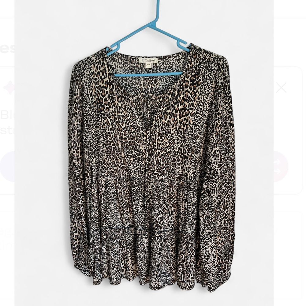 Beachlunchlounge Leopard Print Long Sleeve Top size M